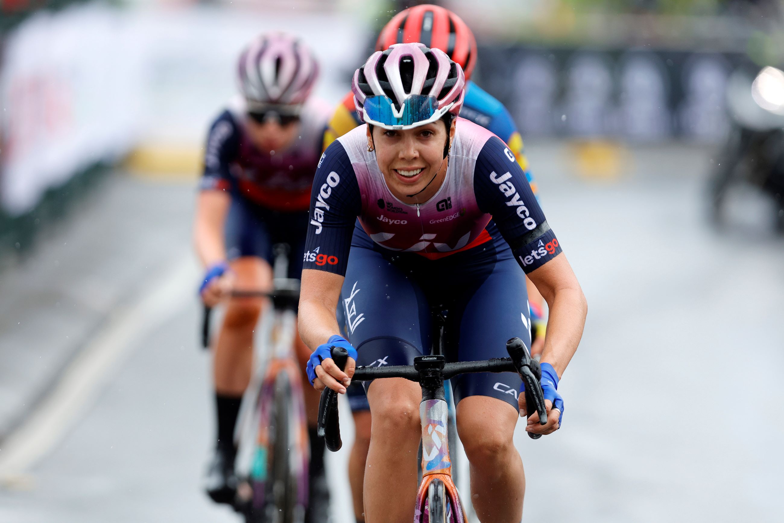 Australian cyclist Georgia Baker for Liv AlUla Jayco (Team GreenEdge) during the 2024 Federation University AusCycling Road National Championships elite women road race in Ballarat, Victoria. Photo by Con Chronis.